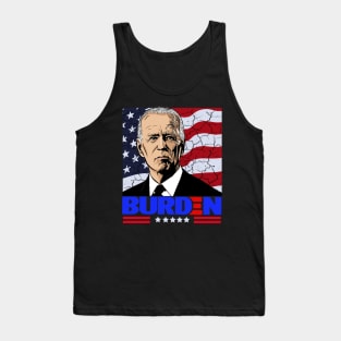 Burden Joe Biden Funny Political Cartoon Design Tank Top